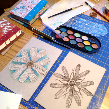 Daisy Journal with Hand-painted Lasercut Covers – Ruth Bleakley's Studio