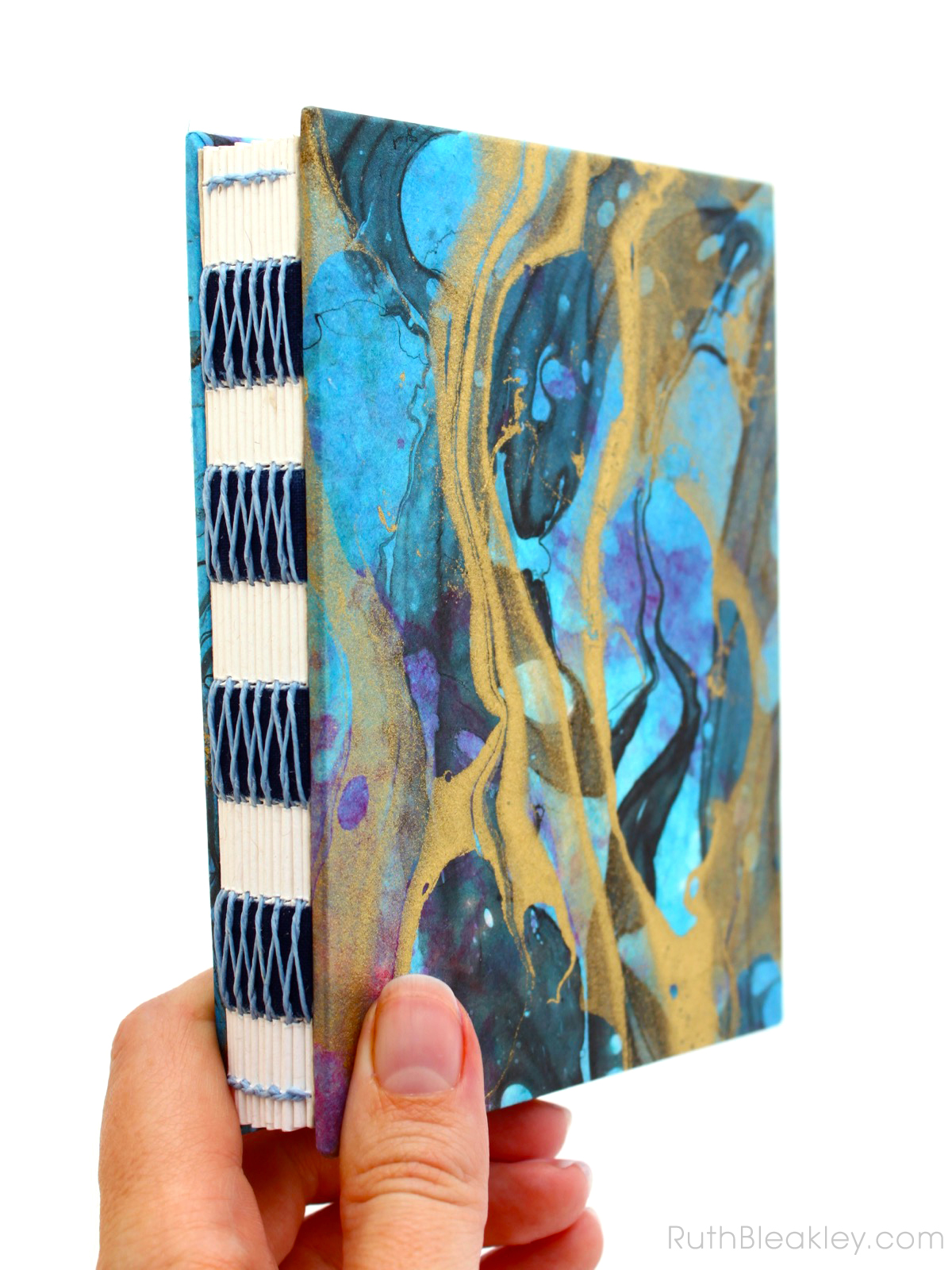 Unlined Journals with Marbled Covers and French Link Stitch Binding – Ruth  Bleakley's Studio